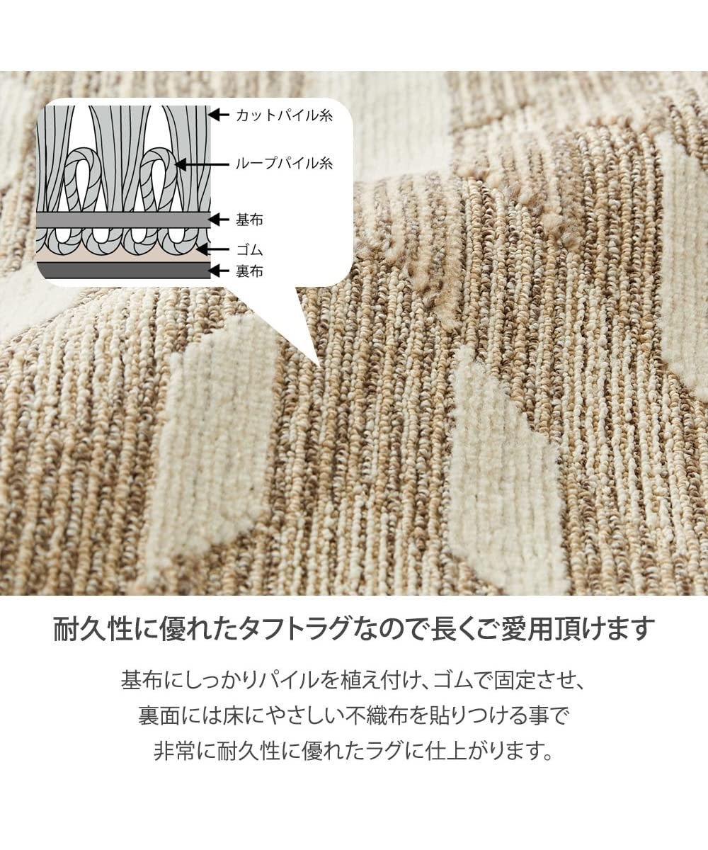 新品☆185×185cm♪日本製♪おしゃれなタフトラグ♪キリムデザイン〇B390 Amazon | [nissen(ニッセン)] 洗える！5つの清潔機能付！キリム